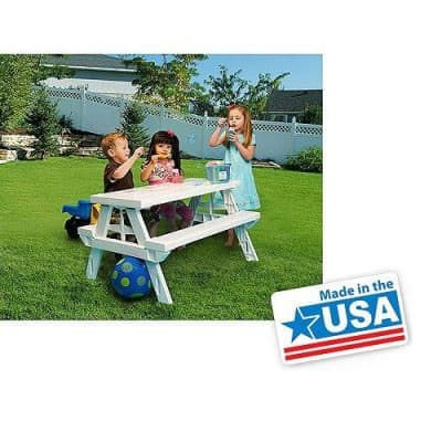 White Foldable Children’s Picnic Table