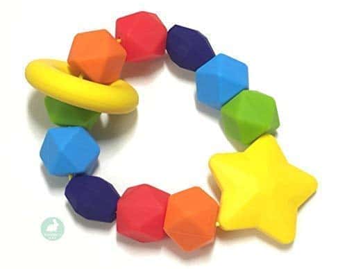 Baby Teether BPA-Free Silicone Teething Ring & Sensory Chew Toy to Soothe