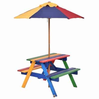 Costzon Kids Picnic Table Junior Rainbow