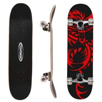 ChromeWheels 31-Inch Skateboard Complete Longboard Double Kick Skateboard