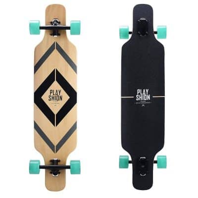 Playshion 39-Inch Drop Through Freestyle Longboard Skateboard Cruiser