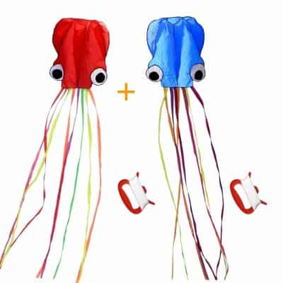 Singare Large Octopus Kite Long Tail Beautiful Easy Flyer Kites