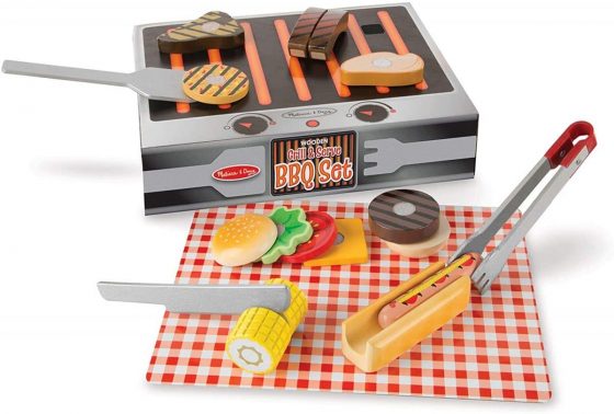 Melissa and Doug Wooden Grill and Serve BBQ Set