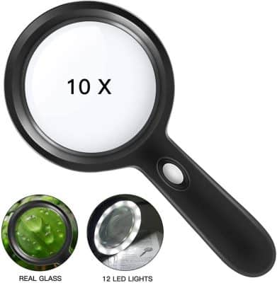 10X LED Handheld Magnifying Glass