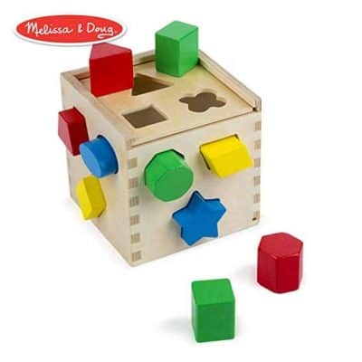 Melissa & Doug Shape Sorting Cube Classic Wooden Toy