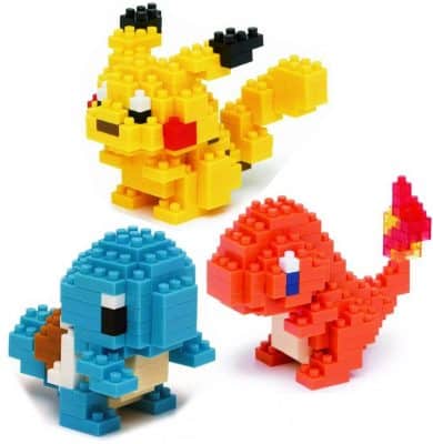 Nanoblock Building Blocks Pokemon Pikachu, Charmander & Squirtle