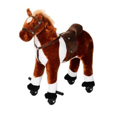 Qaba Kids Plush Ride on Toy Horse