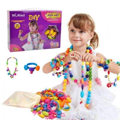 Snap Pop Beads Girls Toy- DIY Jewelry Kit Fashion Fun, 180 Pieces