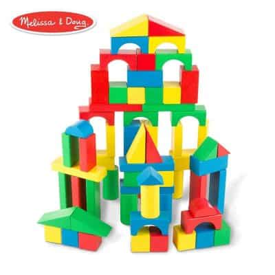 Melissa & Doug Wooden Building Blocks Set