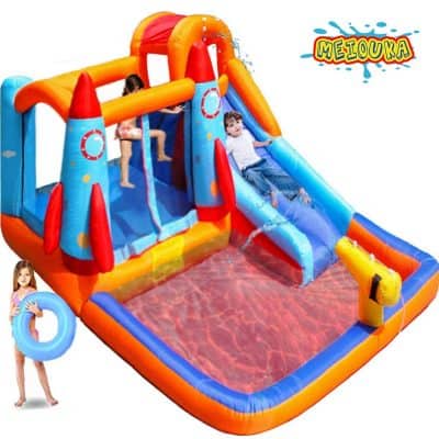 MEIOUKA Kids Bounce House with Water Slade