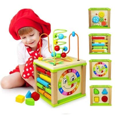 Titiyogo 5-in-1 Wooden Activity Cube