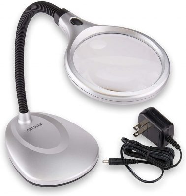 Carson DeskBrite200 2X Magnifying Glass for Reading