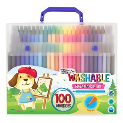 100 Mega Count Washable Marker Set by US Art Supply