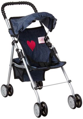 My First Denim Doll Stroller for Baby Doll