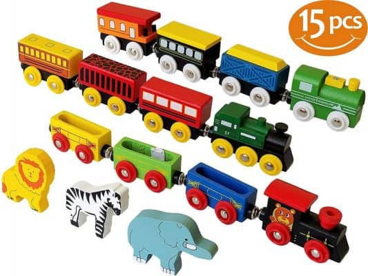 ToysOpoly Wooden Train Set 12 PCS