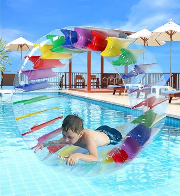 Greenco Kids Colorful Inflatable Water Wheel Roller