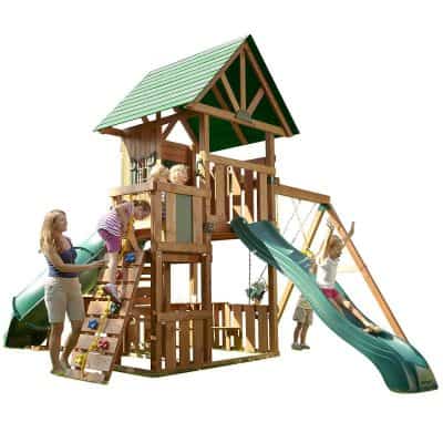 Southampton Wood Complete Ready- to- Assemble Swing Set Kit