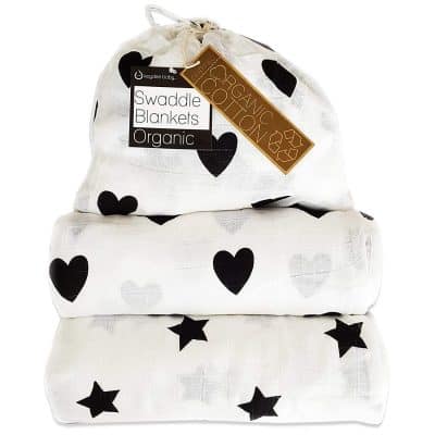 Kaydee Baby Organic Muslin Cotton Swaddle Blankets