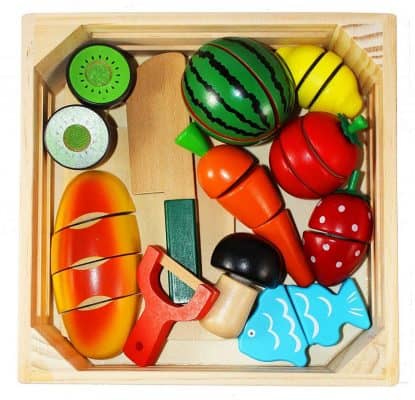 Joyin Toy Wooden Cutting Pretend Play Food Set