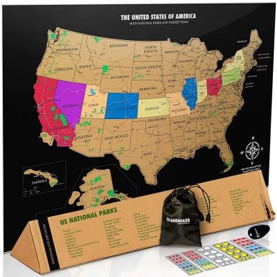 Scratch Off US Map with National Parks