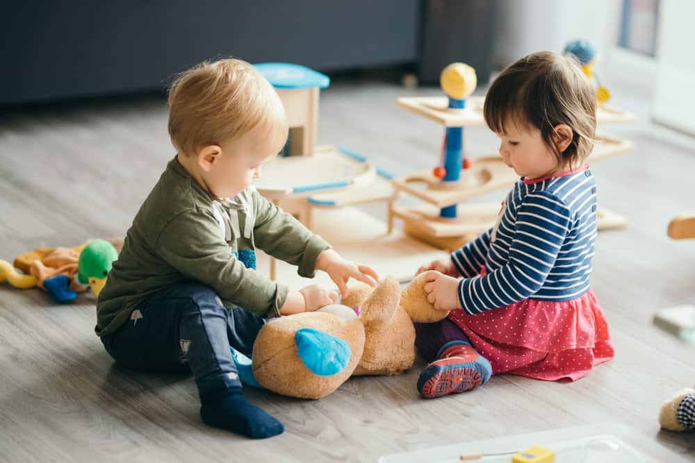 small kids playing together