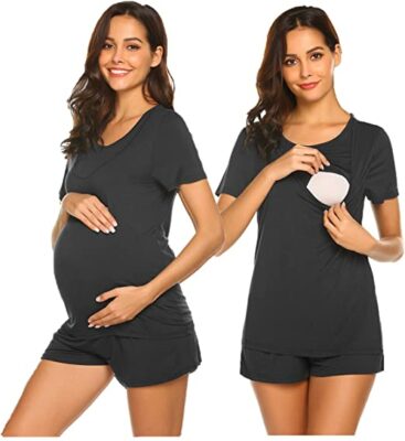 Ekouaer Labor/Nursing/Maternity Pajamas Set