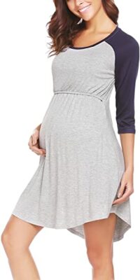 Ekouaer Maternity Dress Nursing Nightgown