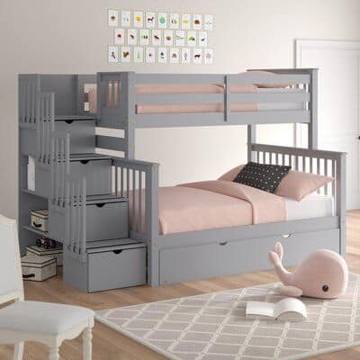 Harriet Bee Tena Bunk Bed With Storage and Trundle