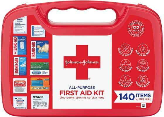 Johnson & Johnson All-Purpose Portable Compact First Aid Kit