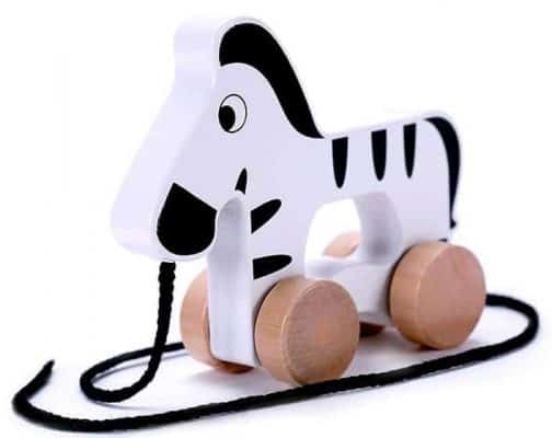 Cubbie Lee Adorable Zebra Wooden Push & Pull Along Toy for Baby & Toddler