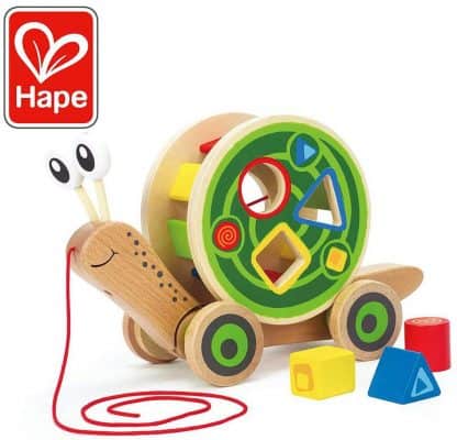 Hape Walk-A-Long Snail Toddler Wooden Pull Toy