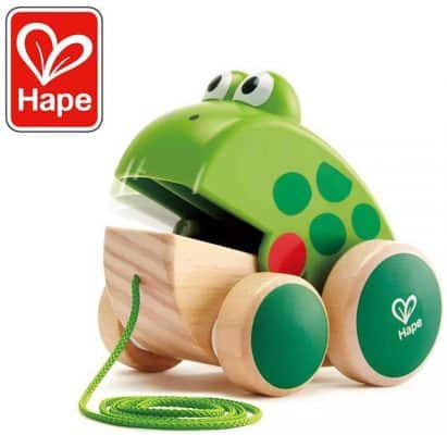 Hape Wooden Frog Fly Eating Pull Toddler Toy