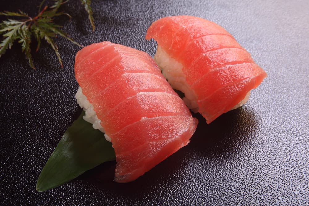 two pieces of tuna sushi nigiri